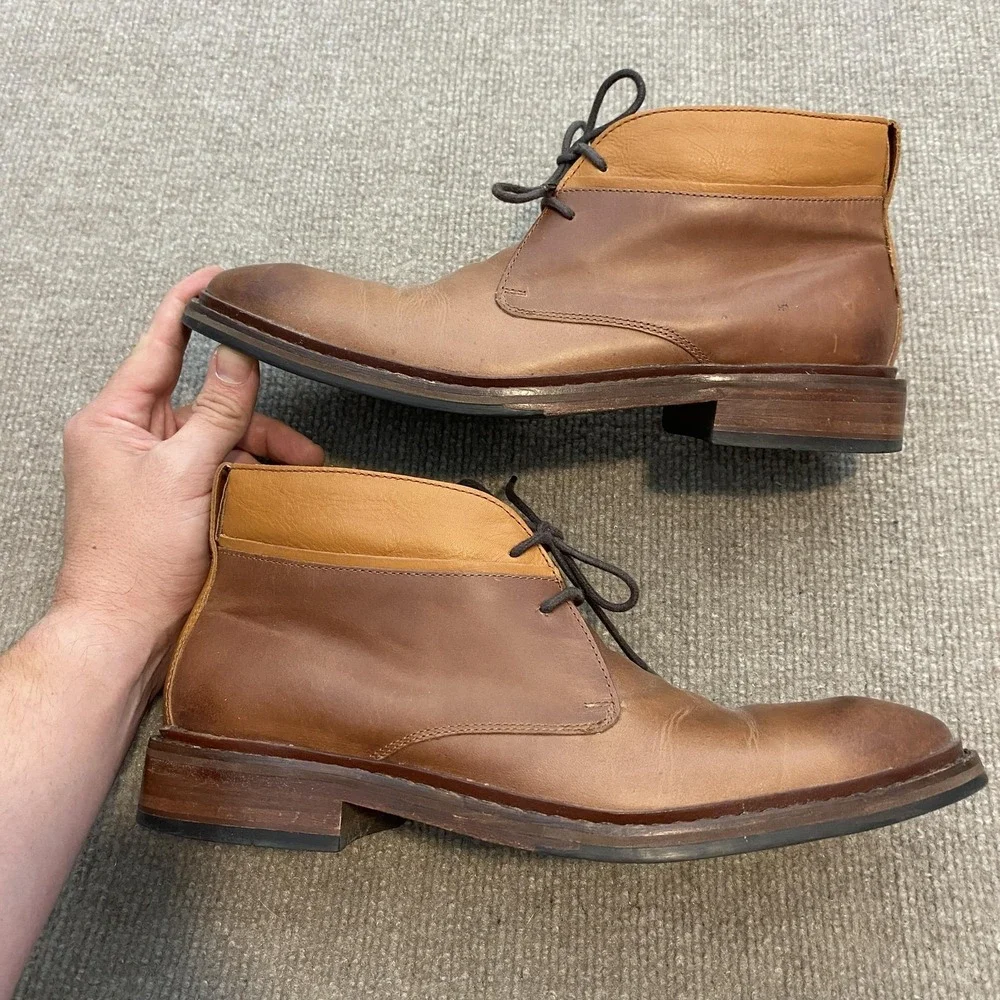 Cole Haan Boots Mens Size 8M Brown Leather Chukka Ankle Lace Up Casual C23478